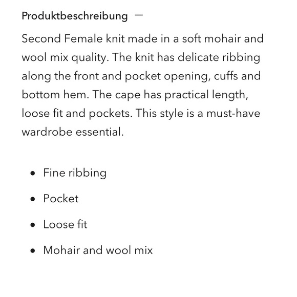 Second Female Brook Knit Cape Cardigan Large - Picture 3 of 5